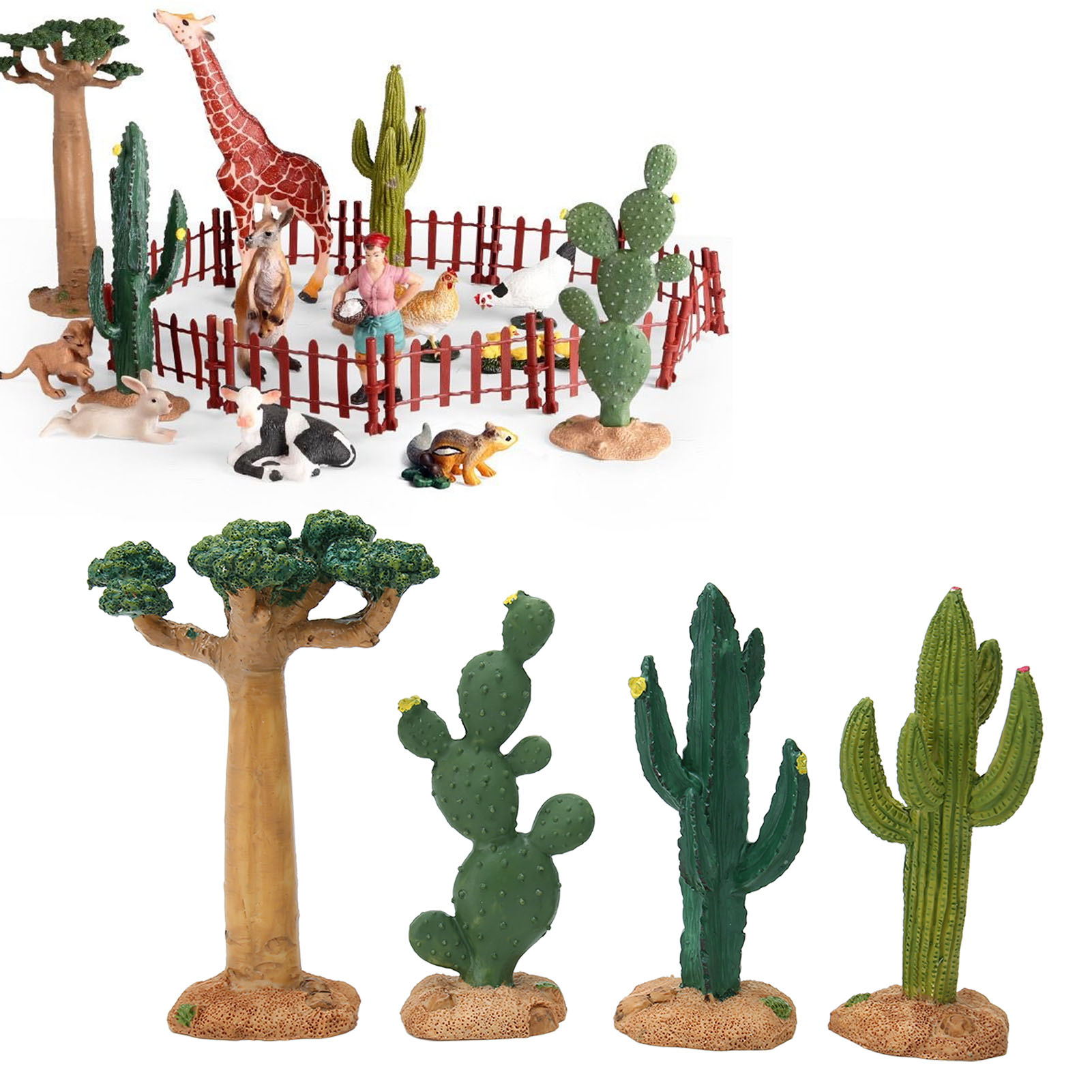 Terrarium Cactus Decoration Simulation Artificial Baobab Plant Ornament For Landscaping Fish Tank Aquarium