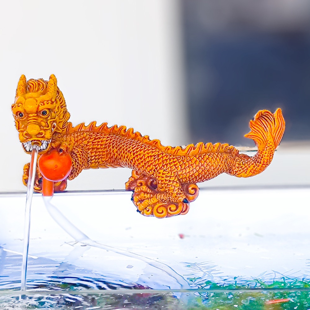 Creative Fish Tank Dragon Fountain Durable Sturdy Fish Aquarium Fountain Ornaments Outdoor Decor Funny Water Outlet Landscaping