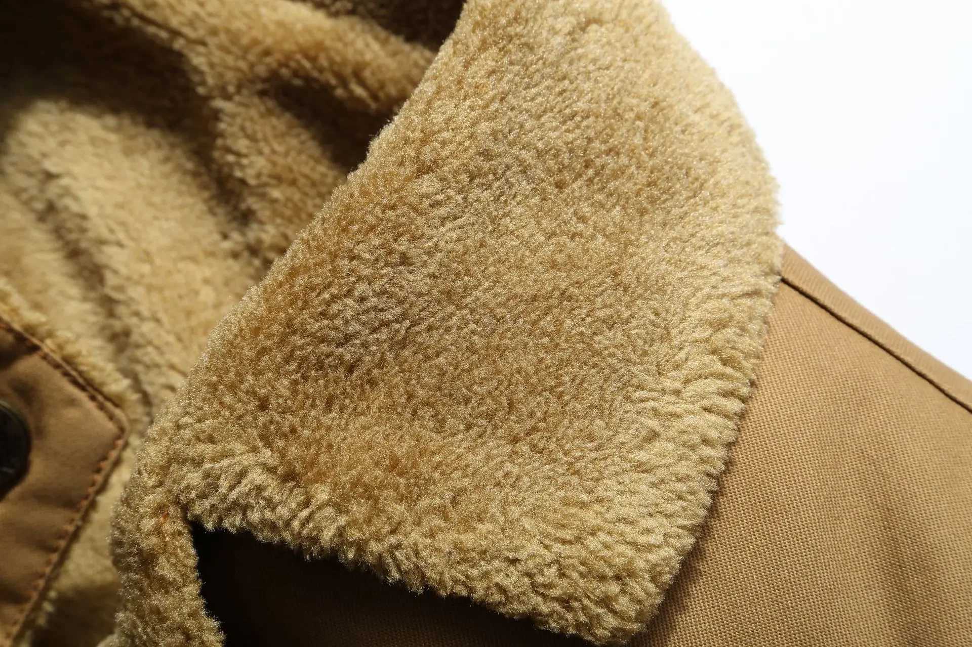 Cotton jacket mens autumn and winter flight jacket wool thick pile uniform loose fit large size W240914