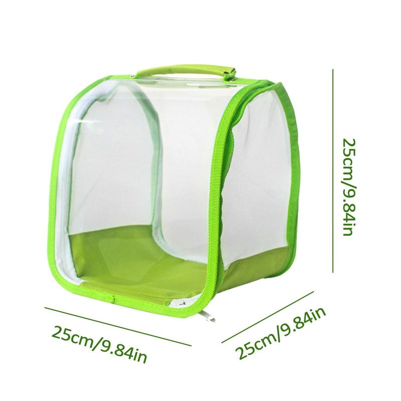 Green Collapsible Insect Cage Foldable Insect Cage Habitat Cage Mesh Butterfly Mantis Stick Breeding Zipper Cages Net Cloth