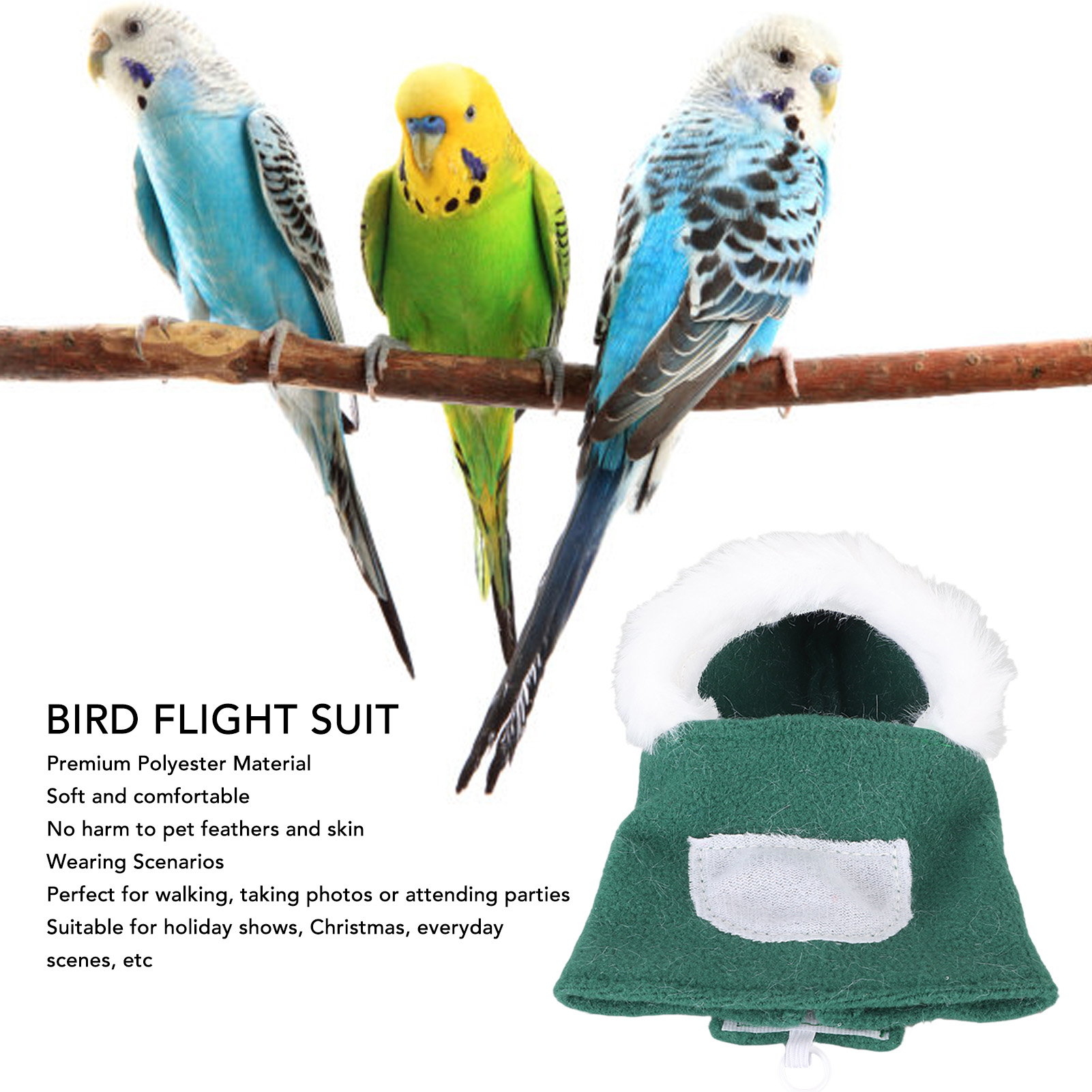 Cute Hooded Bird Flight Bird Winter Warm Clothes Parrots Costume Cosplay Pet Accessories Christmas Bird Clothes Flying Suit