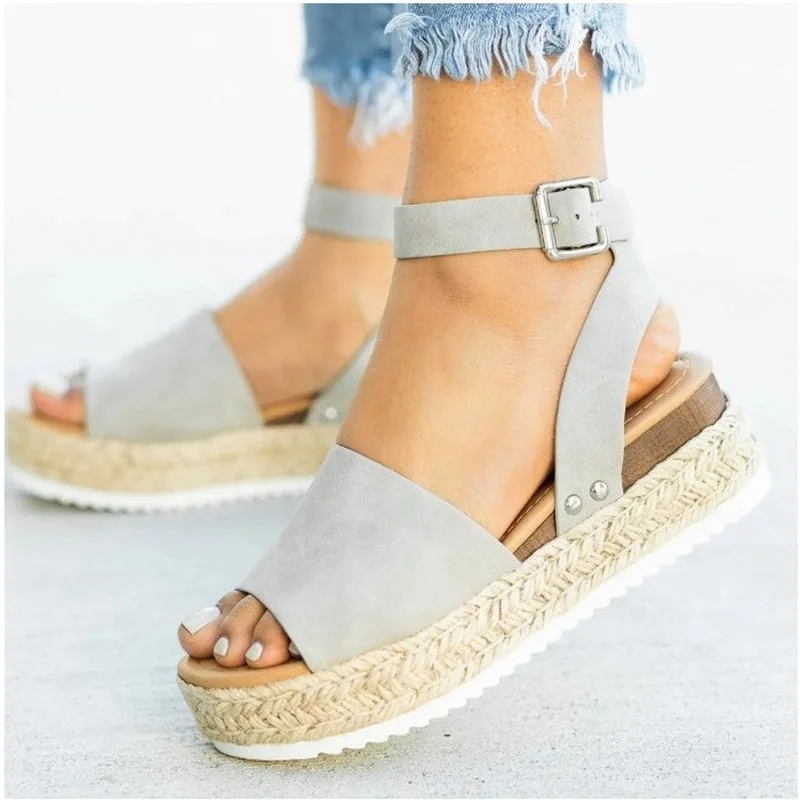 Fashion Plus Size Women's Shoes Hemp Rope Wedge Heel Platform Fish Mouth Sandals Women Luxury Sandals Women Designers 2023