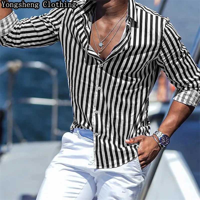 Mens Shirt Plaid Stripe Geometric Stand Collar Outdoor Street Print Long Sleeve Clothing Fashion Streetwear Designer Casual 6Xl Z2914 B1