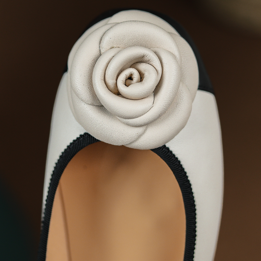 Women's Leather Mix Color Round-Toe hot Slip-On Ballerinas - Soft and Comfy Casual Flats