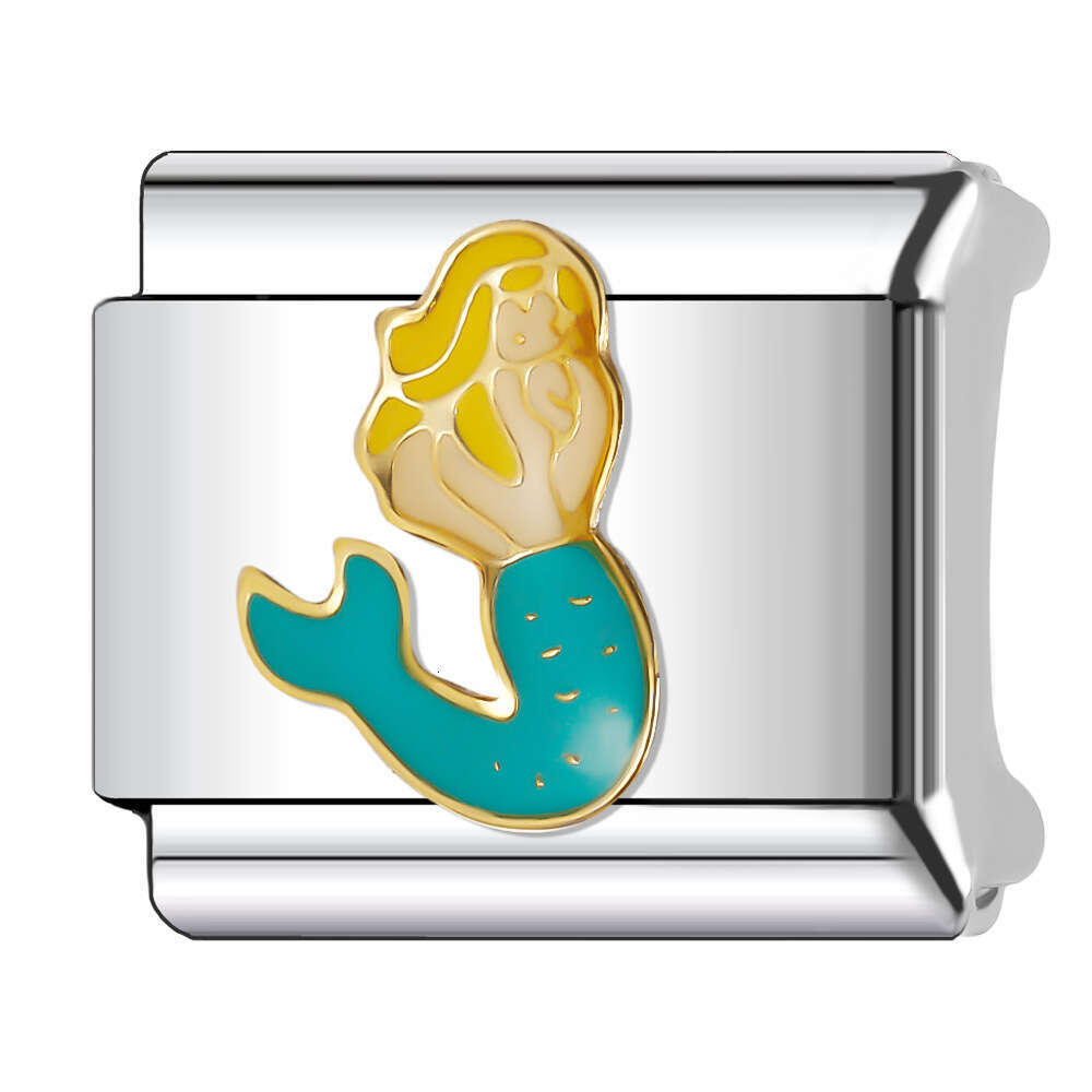 New Women's Gift Girl Bead Italian Charms Links Bangle Beads Fit 9mm Stainless Steel Bracelet Making DIY For Women Fashion Jewelry