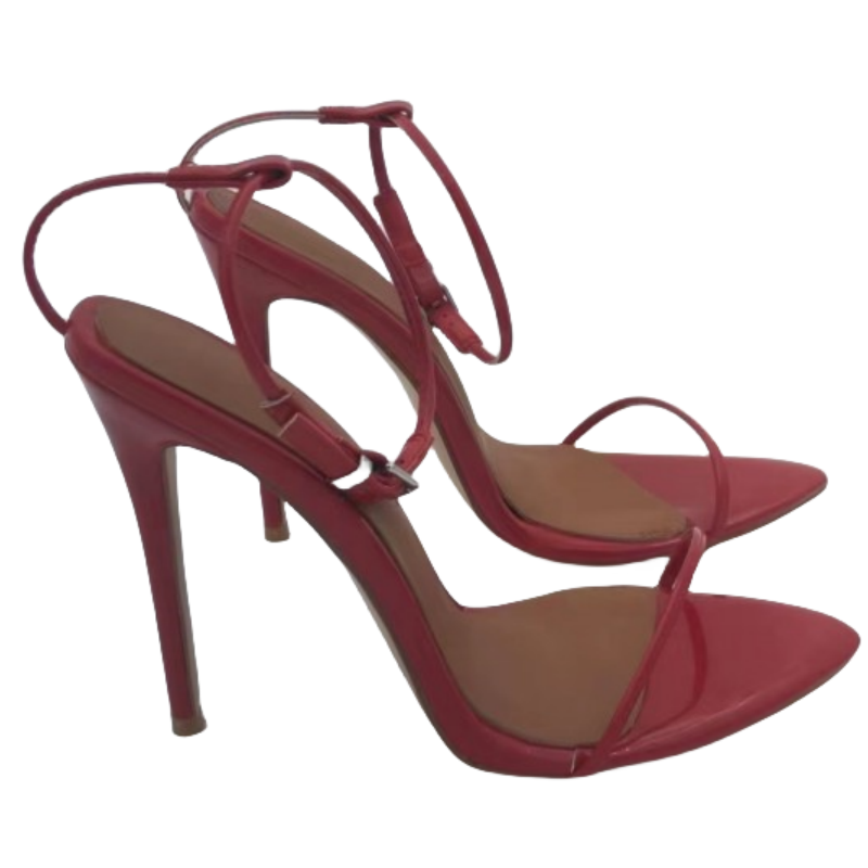Summer Sexy Sandals New For Women Large Size 45 High Heels Flip ps Narrow Straps Wedding Party Dance Shoes Ladies Footwear beab Stra