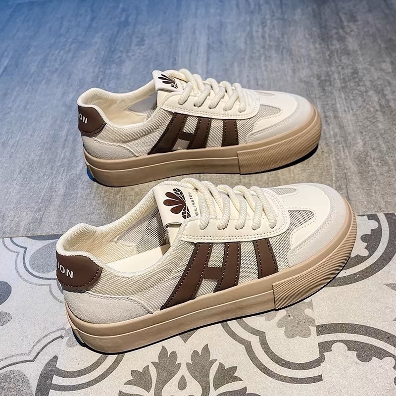 Forrest Gump Women's 2024 Summer New Korean Edition Board Casual Sports Breathable Mesh Shoes, Xiao Bai De Training Shoes