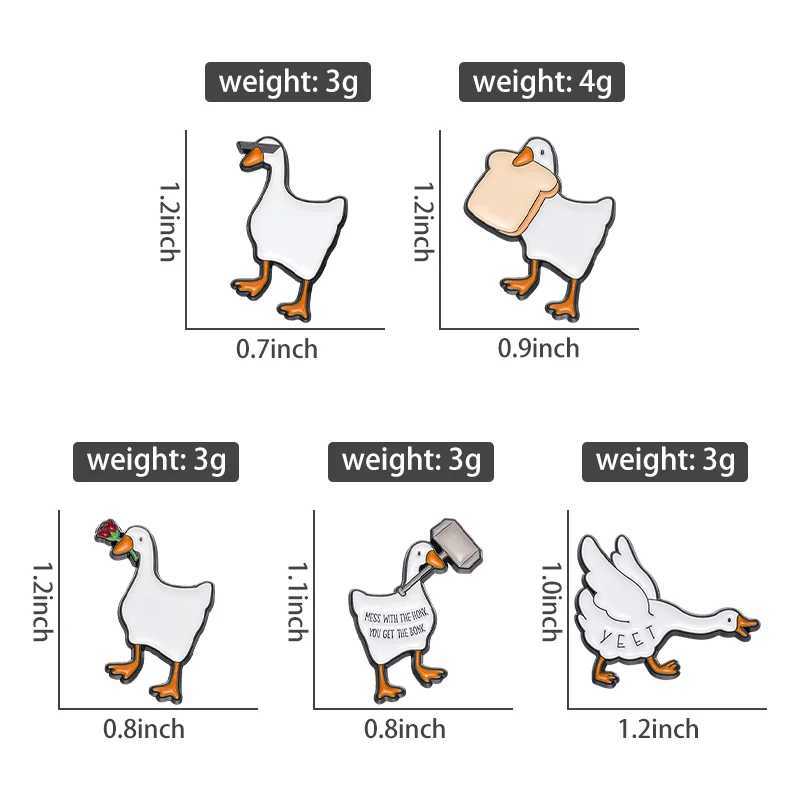 Custom Goose Game Enamel Pins Mess With The Honk You Get The Bonk Brooch Lapel Badges Bag Cartoon Animal Jewelry Gifts WholesaleX240914