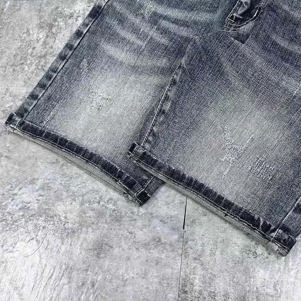 Mens Summer Streetwear Designer Clothes Vintage Printed Knee-Length Denim Shorts for Men Stretchy and Breathable Casual JeansX240914