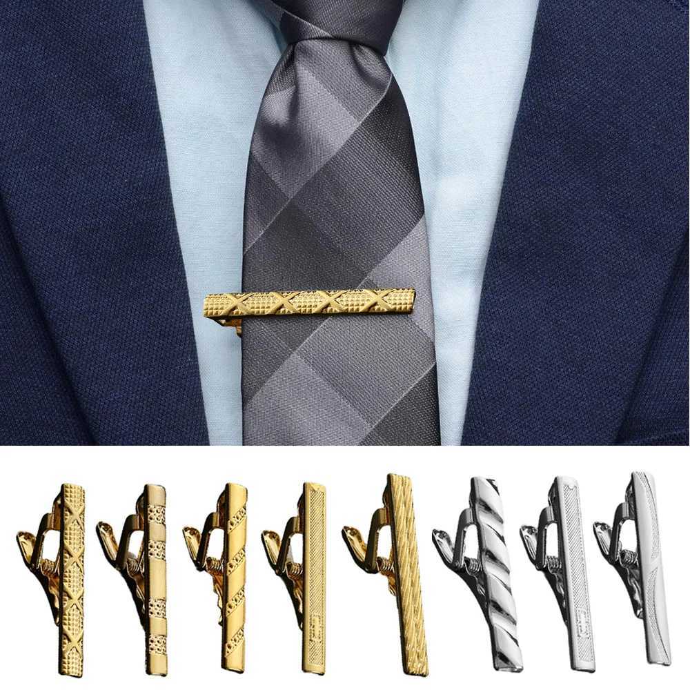 New Metal Silver Color Tie Clip For Men Wedding Necktie Tie Clasp Clip Gentleman Ties For Mens Accessories Bar Crystal Tie PinX240914