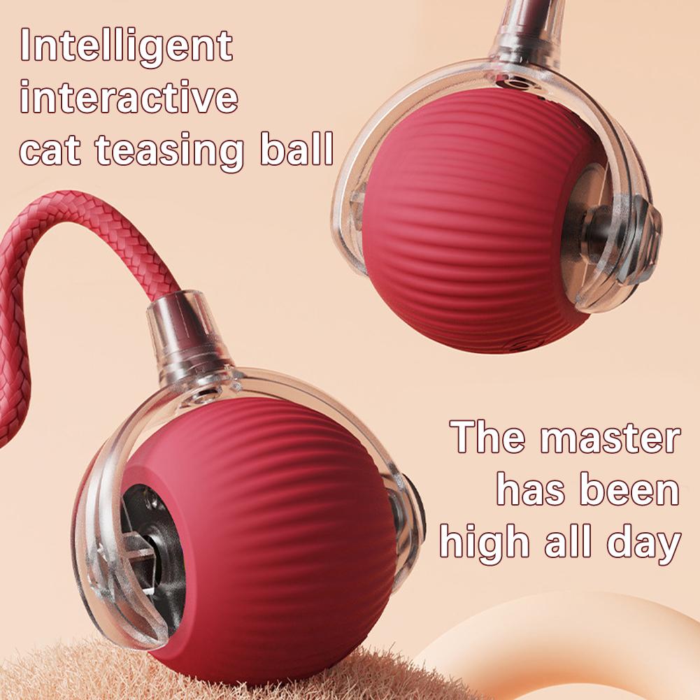 Smart Cat Toys Automatic Rolling Ball Fake Tail Rechargeable Electric Pet Interactive Toy Dog Cat Training Imitate Mouse Tail