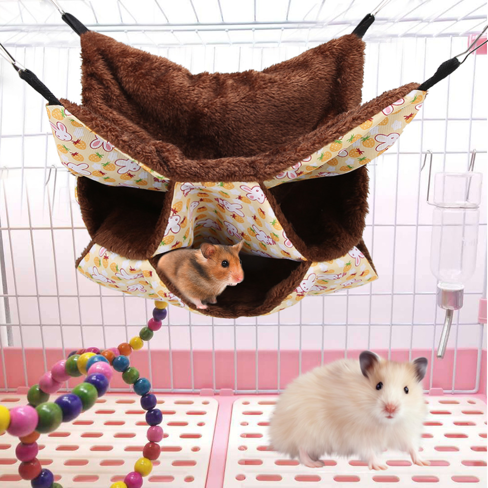 Three Layer Small Pet Warm Hammock Hanging Bed Sleeping Bag For Hamster Sugar Gilder Squirrels