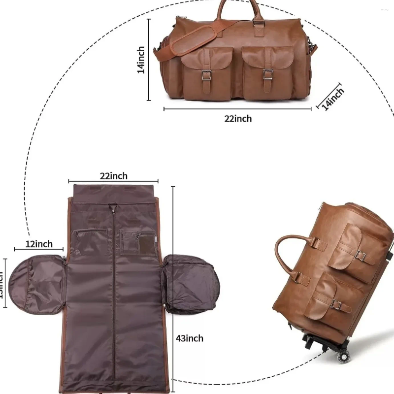 Duffel Bags Foldable Suit Bag Garment Travel With Wheels Waterproof Large Capacity Multifunctional Business Trolley Box Luxury Weekend
