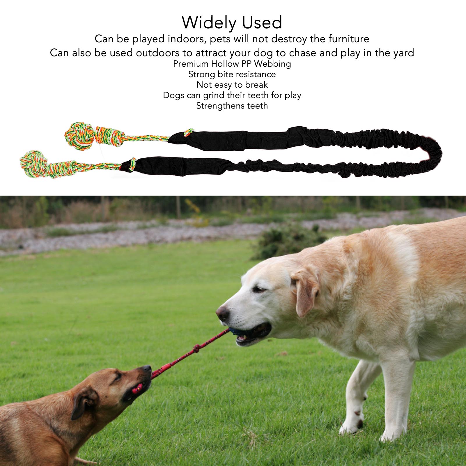 Dog Tug Rope Toy Bite Resistant Teeth Grinding Interactive Hanging Pet Rope Toy For Indoor Door Outdoor