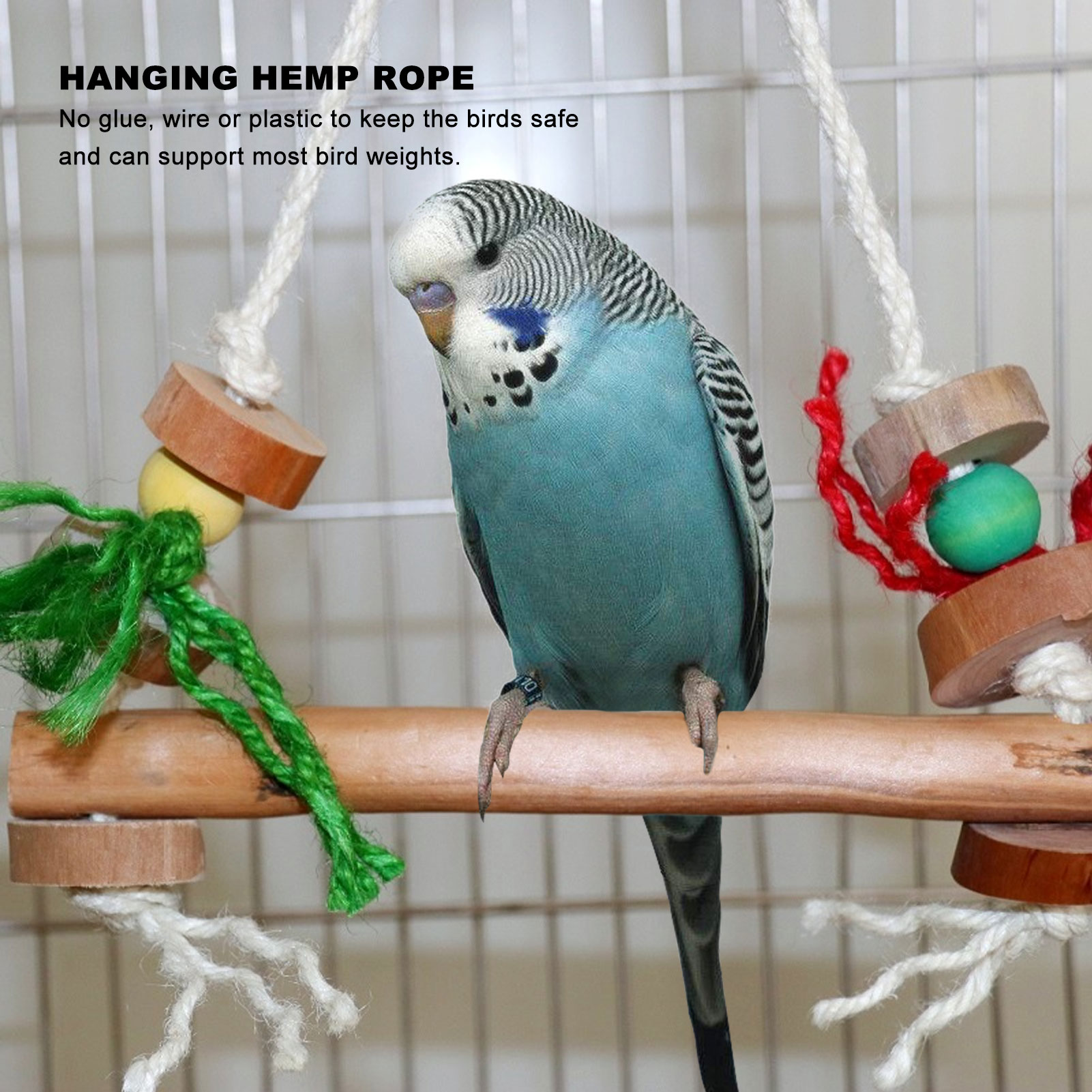 Bird Rope Swing Toy Parrot Hanging Toy Safe Multifunctional Bird Toy For Chewing Biting Climbing