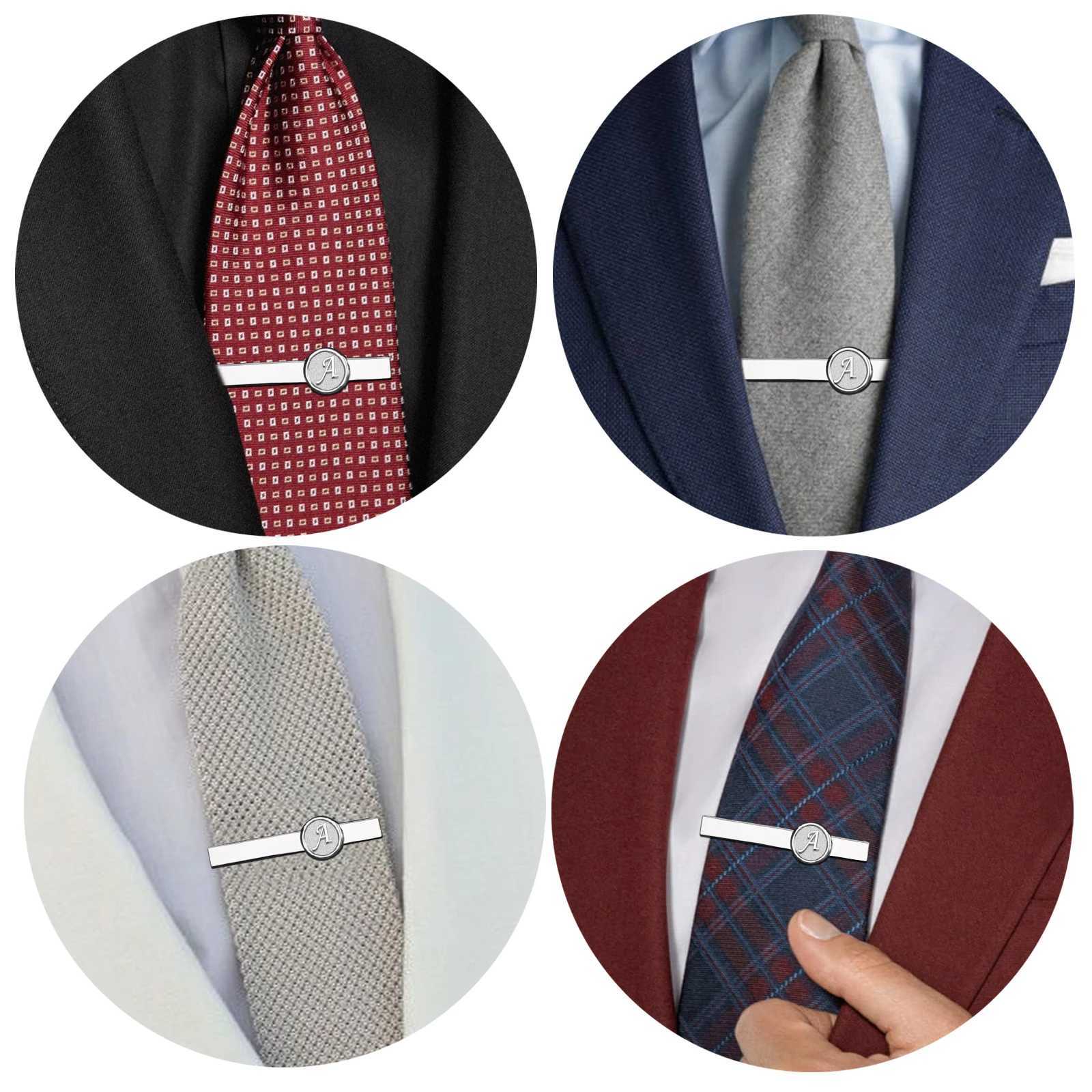 HAWSON 2 inch Mens Personalised Initials Tie Clip Tie Tack Lapel Pins for Mens Suit Tuxedo Accessories for NecktieX240914