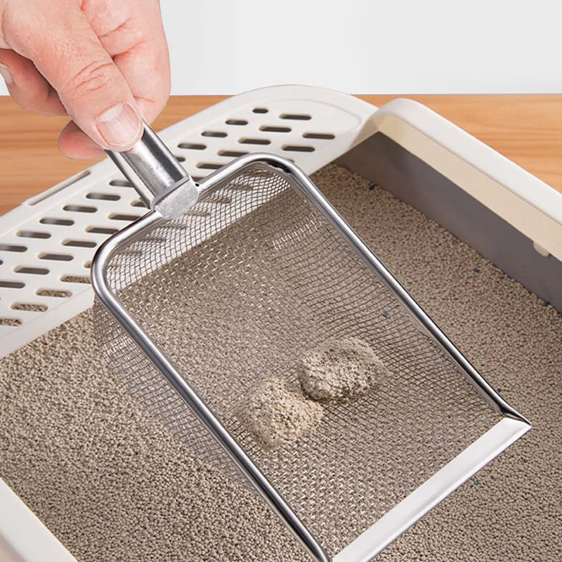Stainless Steel Mesh Cat Litter Scoop Durable Litter Cleaner Corner Shovel Litter Shovel Pet Cleaning Tool Cat Supplies
