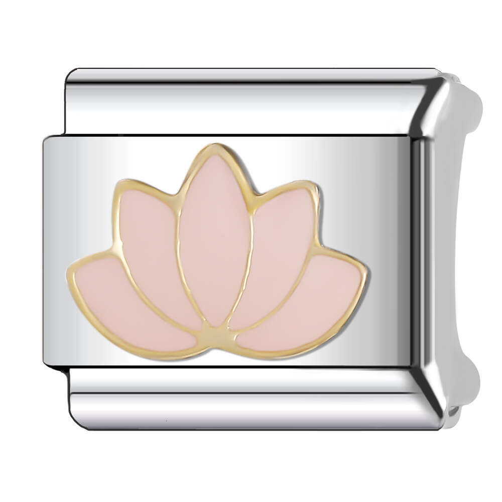 New Women's Gift Colorful flowers Bead Italian Charms Links Bangle Beads Fit 9mm Stainless Steel Bracelet Making DIY For Women Fashion Jewelry