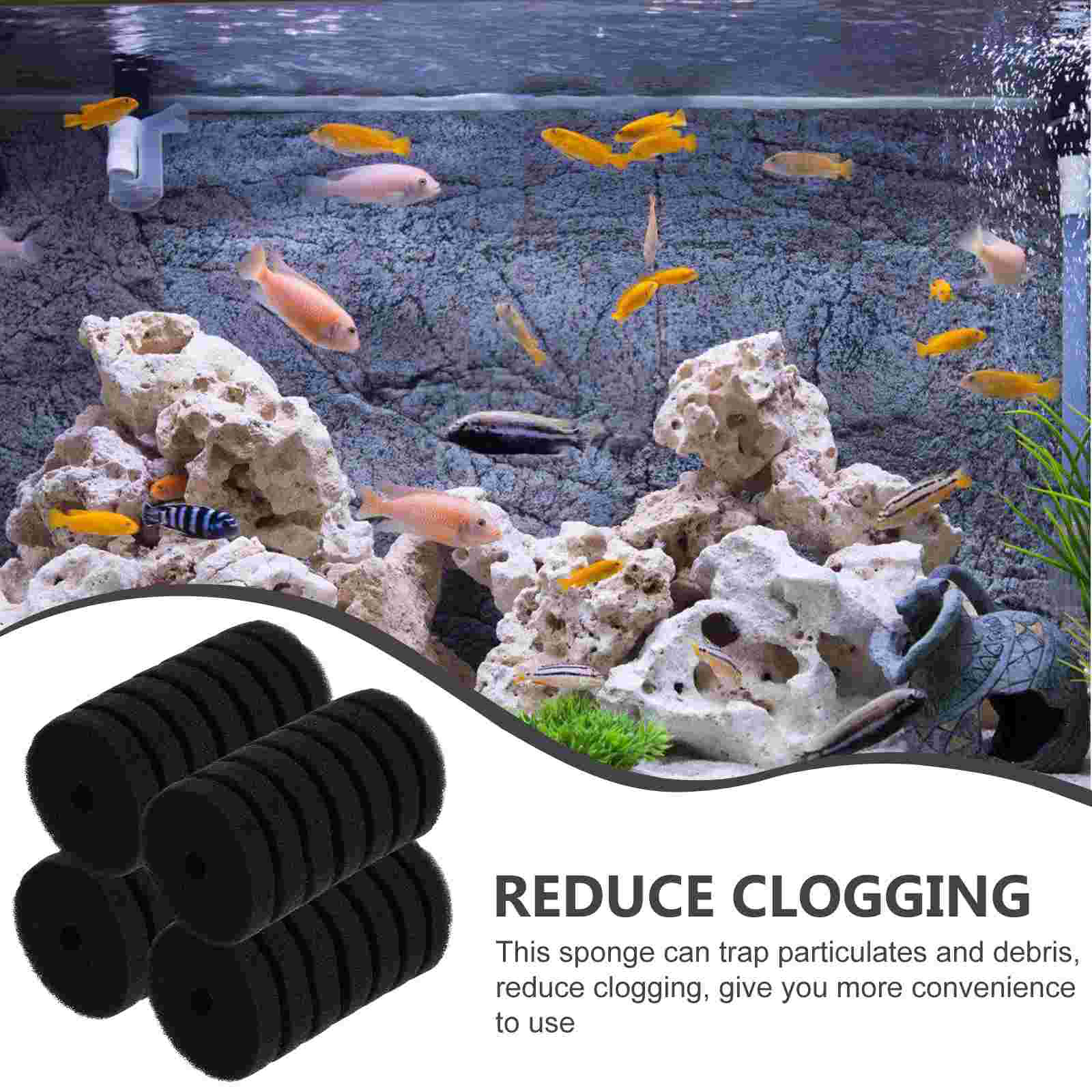 4pcs Aquarium Pre-Filter Sponge Aquarium Sponge Replacement Filter Sponge for Fish Tank Pre Filter Sponge Aquarium