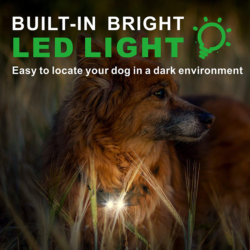 Benepaw Led Light Dog Training Collar Waterproof Safe Pet Puppy Shock Collar Beeper Anti Barking Device 4 Modes 800M Control