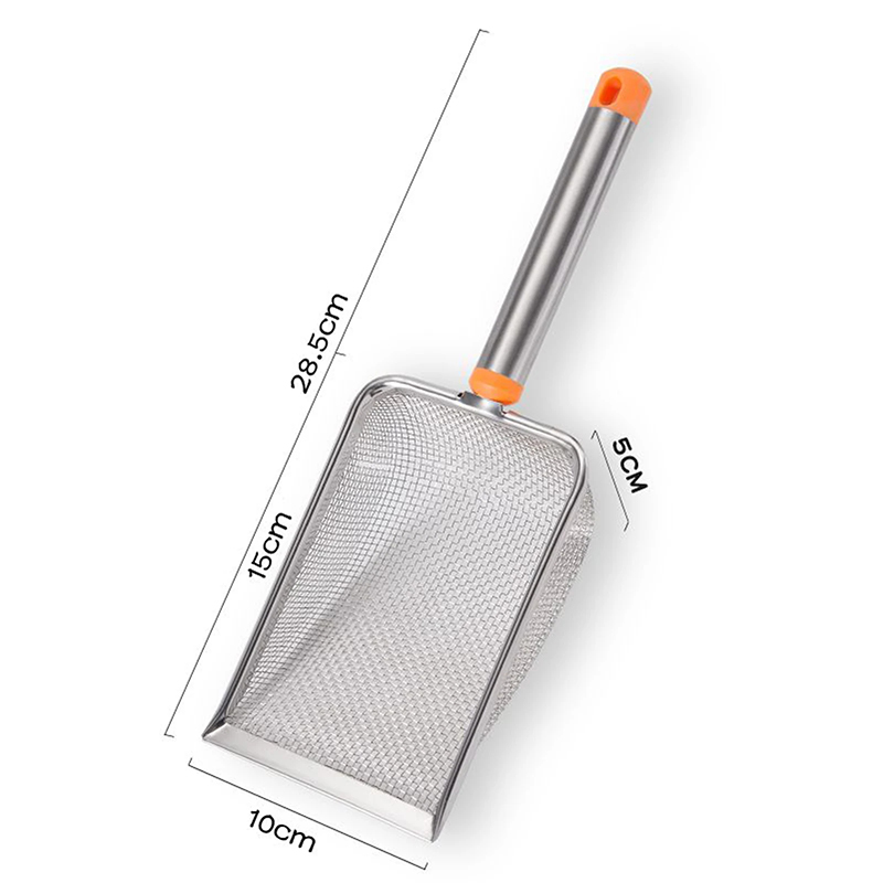 Stainless Steel Fine Mesh Cat Litter Scoop Easy To Clean Non-Stick Shovel For Reptiles Sand Efficient Durable Litter Scoop