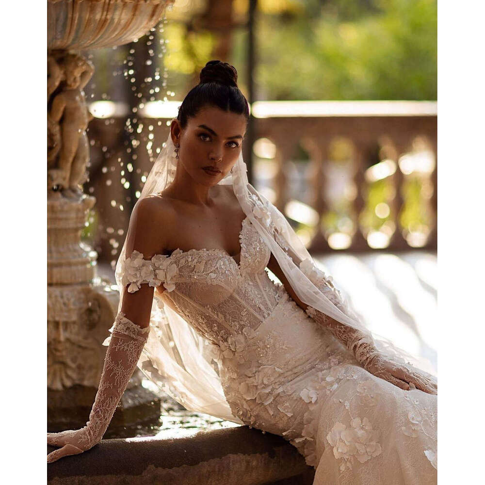 Fairy Dresses Mermaid Off The Shoulder Appliques wers Backless or-Length Princess Bride Wedding Dress Custom Made