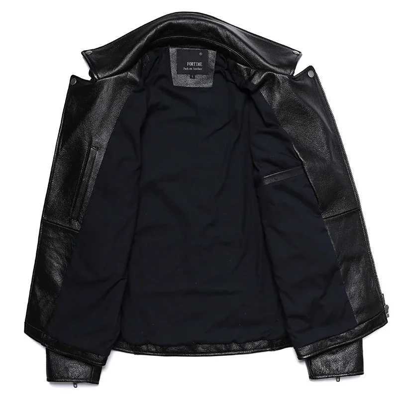 Classical Motorcycle Jackets Men Leather Jacket 100% Natural Cowhide Thick Moto Jacket Winter Biker Clothes Slim Coats M192X240913