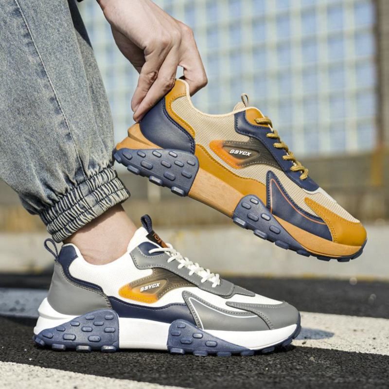 2023 Summer Men's Sports Shoes Lace Up Mesh Breathable Tennis Casual Sneakers Male Zapatos Vulcanizados Para Running Shoes