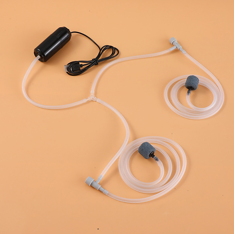 Mini Aquarium Air Pump Micro Usb Rechargeable Portable Small Oxygen Pump Home Fish Tank Silent Aerator With Air Stone Accessory