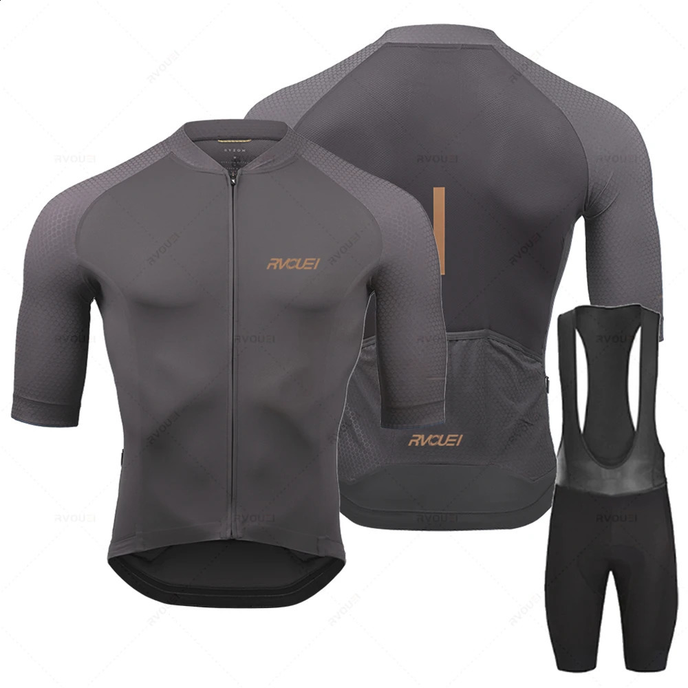 2023 Rvouei Cycling Jersey Set Summer Short Sleeve Breathable Mens MTB Bike Clothing Maillot Ropa Ciclismo Uniform Suit 240910