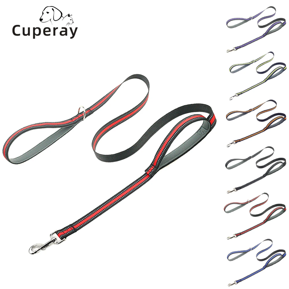 150cm Dog Leash with Soft Padded Double Handle,Durable Strong Dog Leash,Reflective Nylon Walking Lead for Large,Medium,Small Dog