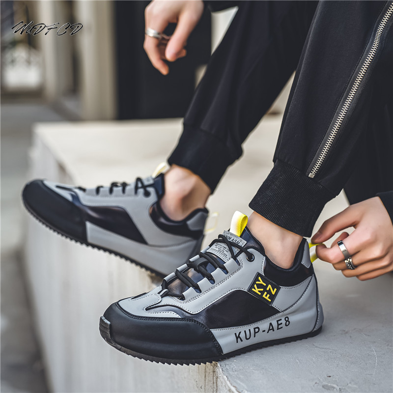 Mens Sneakers Chunky Designer Cover Bottom Board Fashion Casual Microfiber Leather Upper Increased Internal Platform Shoes New da3b f51a