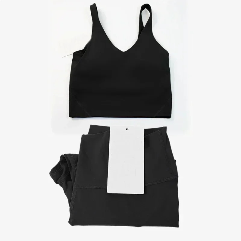 Naked Feeling Women Yoga Set UShaped Sports Bra Quick Dry Leggings Sportswear Workout Clothes Fitness Gym 240904