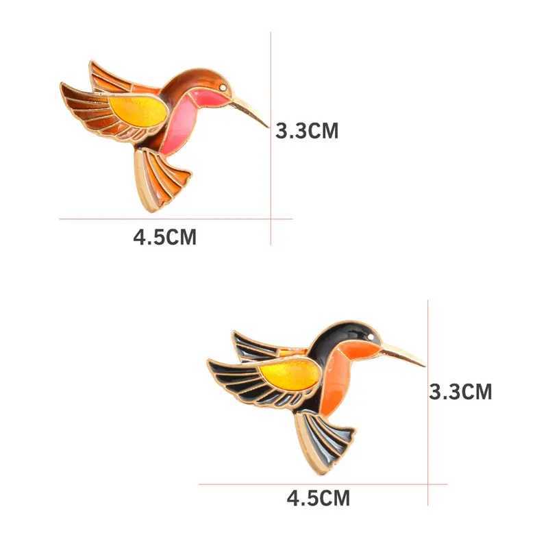 Vintage Jewelry Brooches for Women Colorful Enamel Pins Metal Birds Cute Broach Bird Hummingbird Badge High Quality AccessoriesX240914