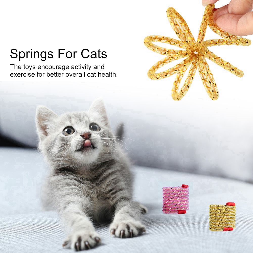 Wide Plastic Colorful Springs for Pets, Cat Toys, Kitten Pets, 10Pcs