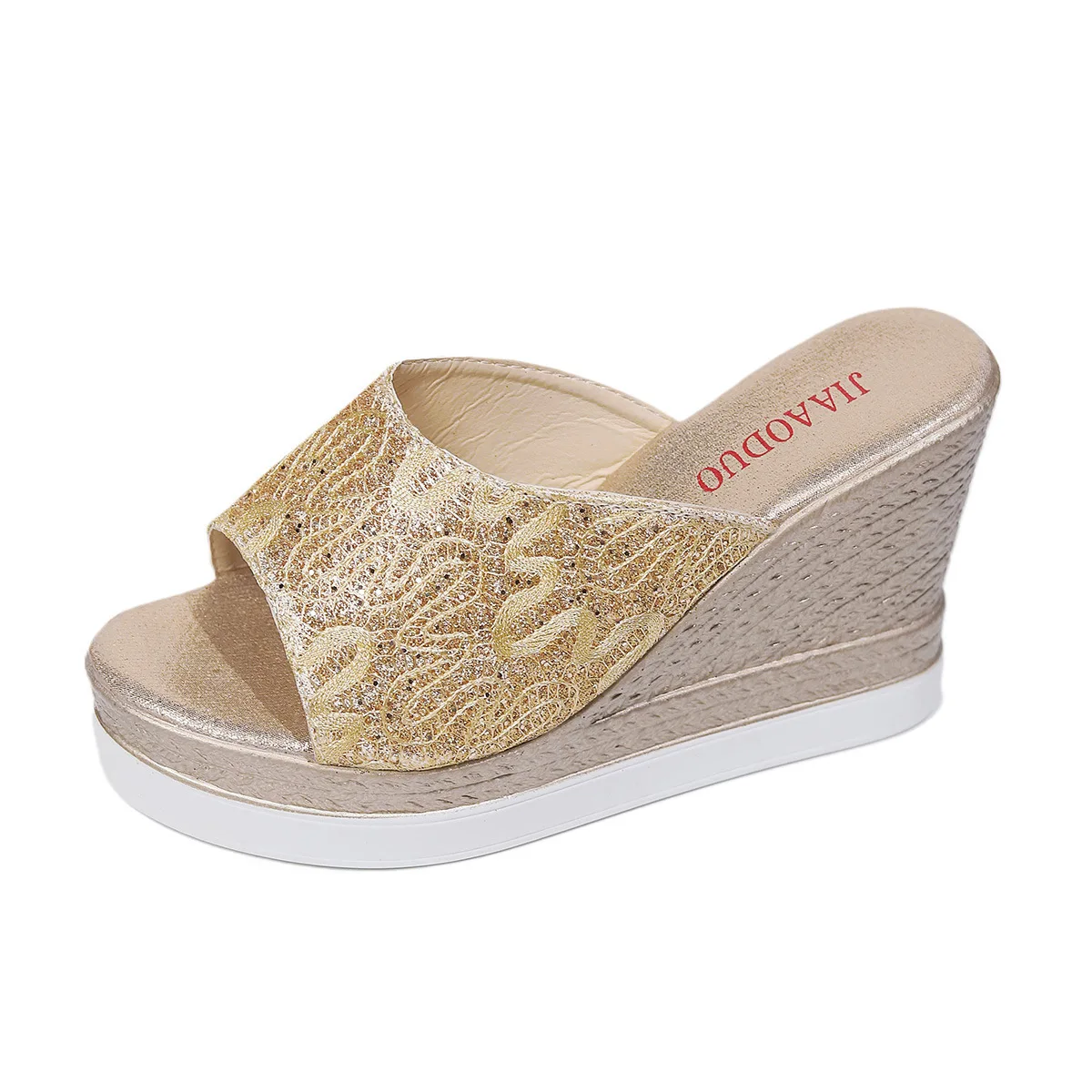 Womens Shoes Clearance Summer Wedges Slippers High Heels Fashion Fish Moush Thick Sole Sandalia Luxury Brand 2024