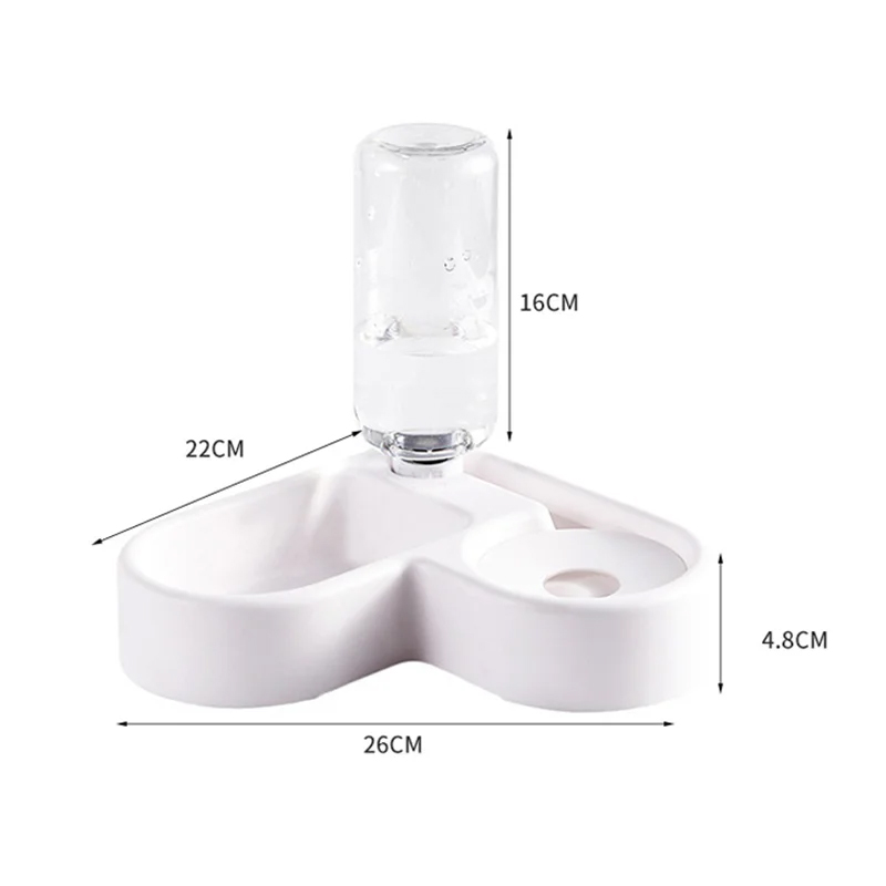Automatic Drinking Love Pet Bowl Moisture-proof Large Capacity Cat Bowl Dog Basin Dual-use Multi-functional Drinking And Feeding