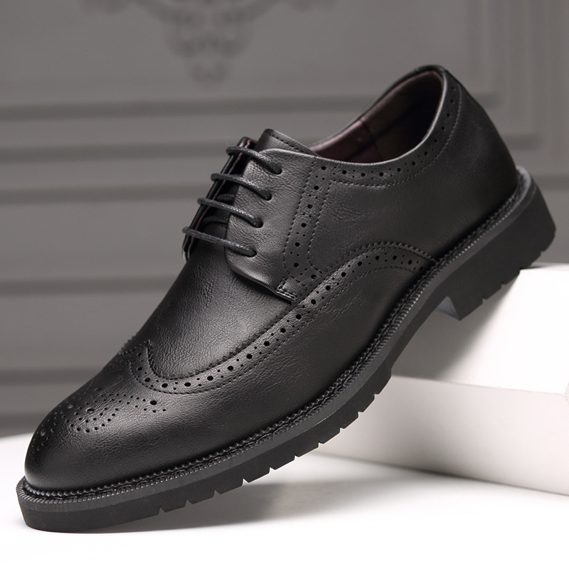 Mens Brogue Shoes Men Leather Dress Shoes Formal Wedding Party Shoes for Men Oxfords Man Business Shoes K260328