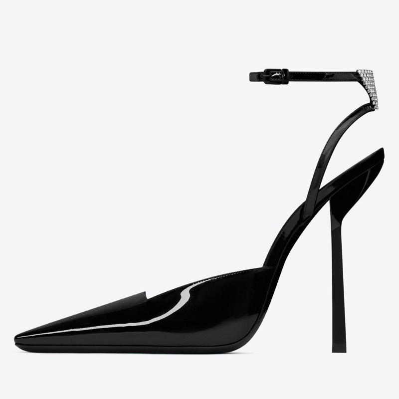 2024 Summer New High Heel Rhinestone Sandals Sexy Fashion Show One Line Buckle Strap European American Women's Shoes Size 34-43