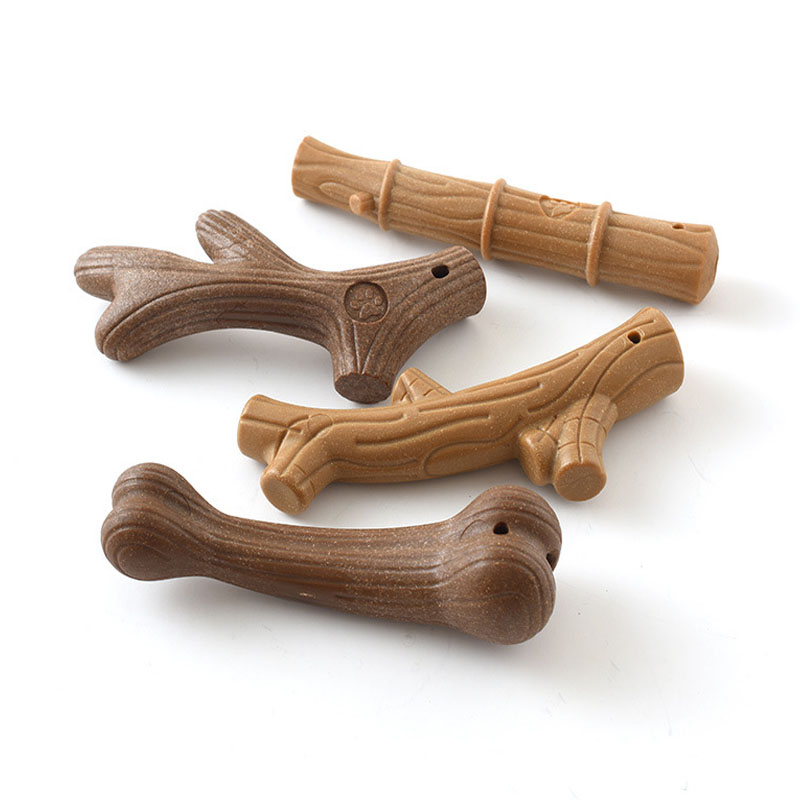 Dog Chew Toys Wood Fiber Bone Antler Shape Molar Teeth Clean Stick Puppy Interactive Training Toy Durability Pet Supplies