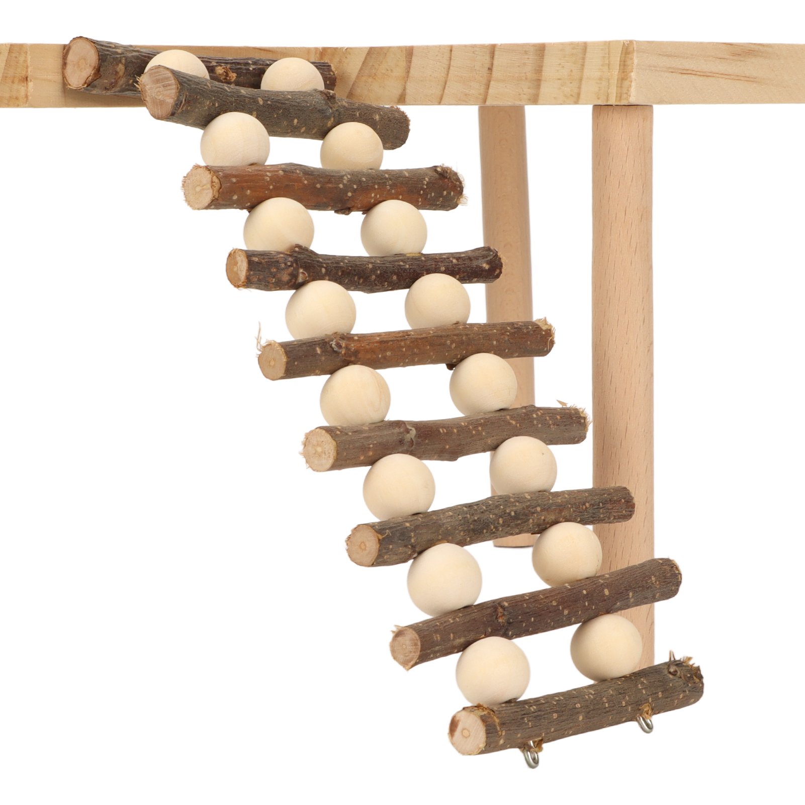 Hamster Climbing Platform 2 Layer Landscaping Natural Wooden Hamster Playing Activity Platform With Ladder