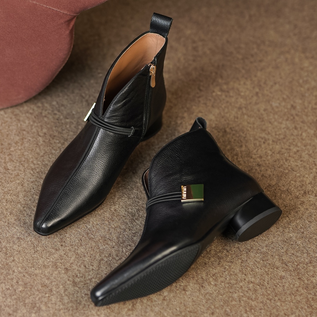 size Plus 33-41 women's genuine leather side zip autumn ankle boots high quality soft comfortable female casual short booties 4c49