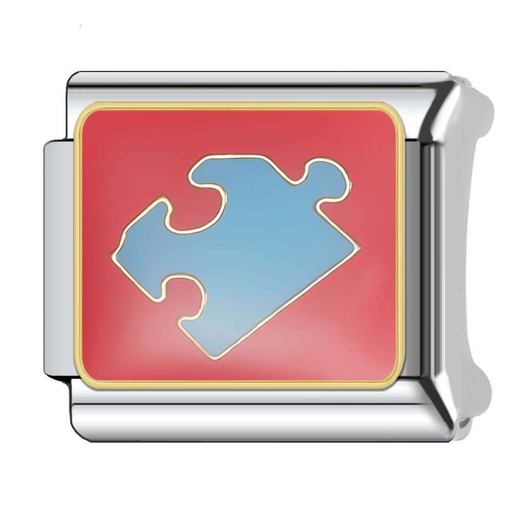 New Women's Gift Pink heart pink eye Bead Italian Charms Links Bangle Beads Fit 9mm Stainless Steel Bracelet Making DIY For Women Fashion Jewelry