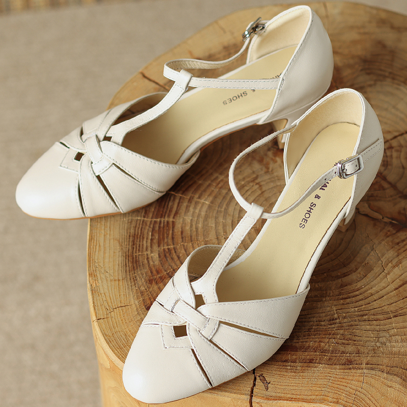 Leather Genuine Women's Sandals New Summer Red Nude Medium Heels Gladiator Flip ps Casual Ballet Dance Shoes Female 0364