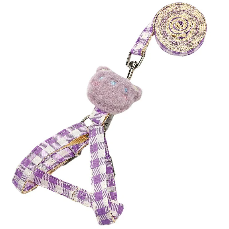 Triangle Puppy Harness with Soft Lattice Leashes, Adjustable Small Dog Harness Training Lightweight Harness Easy Walking Running