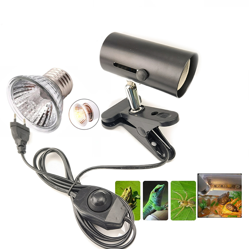 Reptile UVA/UVB bulb, temperature adjustment kit lamp holder heating kit for animal heat preservation tools D2