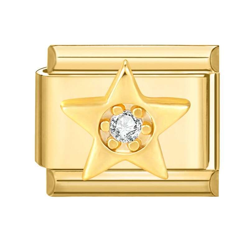 New Women's Gift Gold heart Pet with Cz Pendant Italian Charms Links Bangle Beads Fit 9mm Stainless Steel Bracelet Making DIY For Women Fashion J