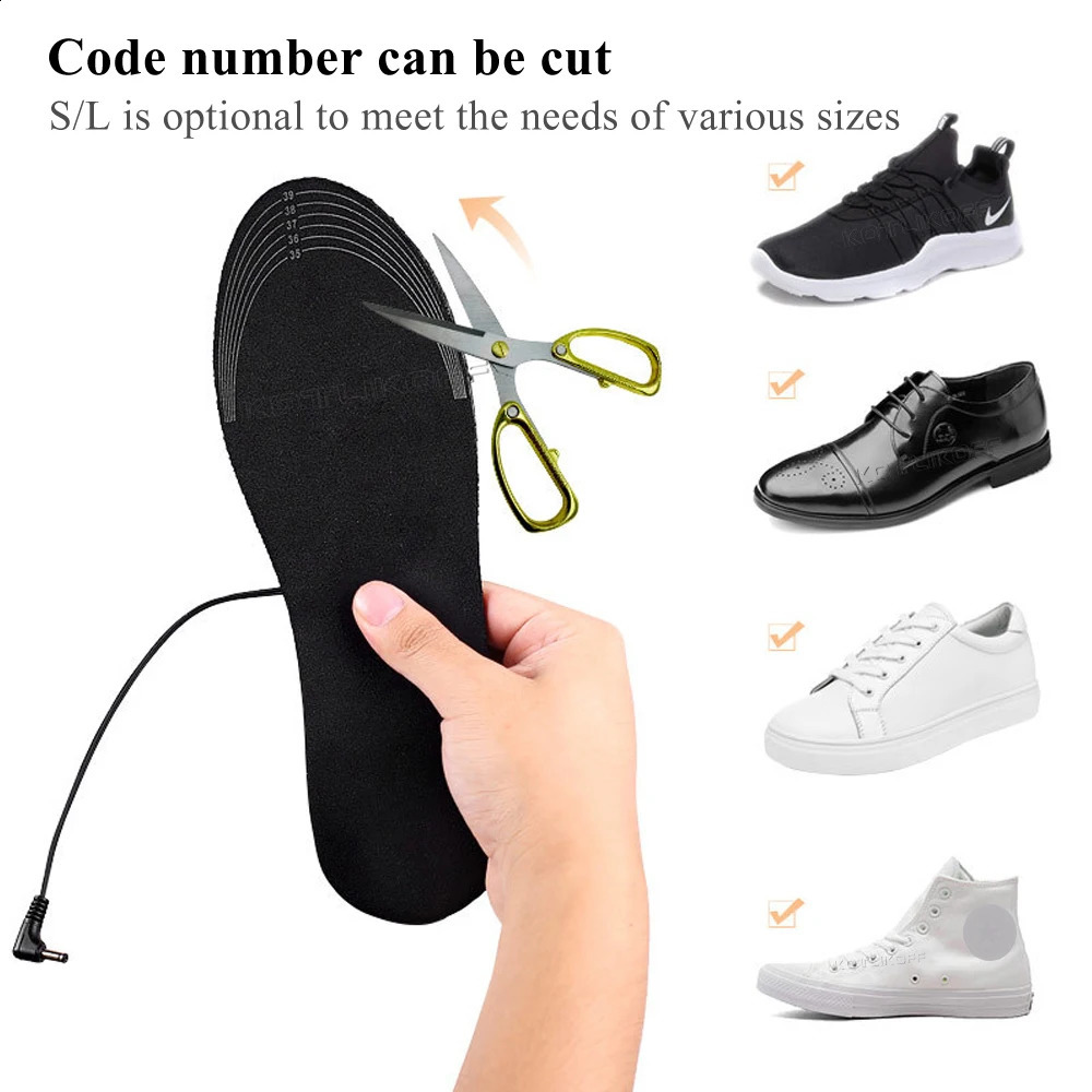 USB Electric Heated Insoles Women Men Heated Shoe Insoles Winter Outdoor Sport Feet Warming Insoles Foot Warming Pad Feet Warmer 240914