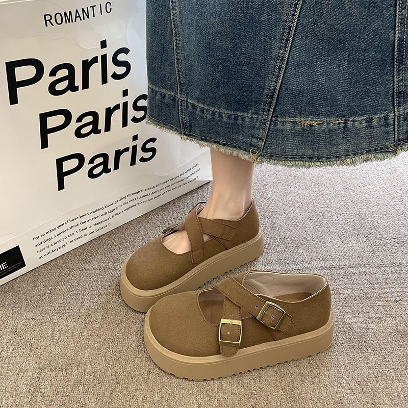 Outdoor Womens Cross-Tied Pantofle Platform 2024 Mary Janes New Autumn Shallow Female Shoes House Slippers Pl 4a13