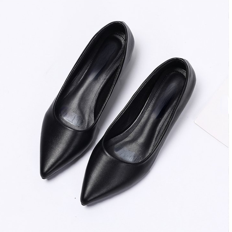 Real Leather Women's Pointed Toe Mid-Heel Shoes hot - Thick Heel Work & Casual, Spring/Autumn 2024